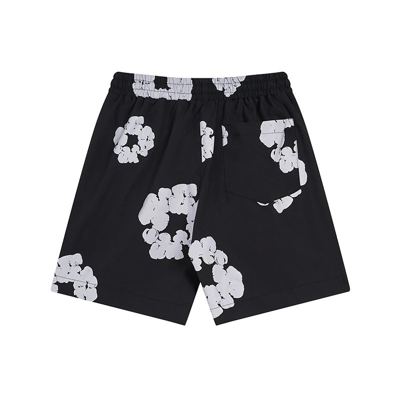 Design Floral Print Elastic Waist Shorts Green - 20