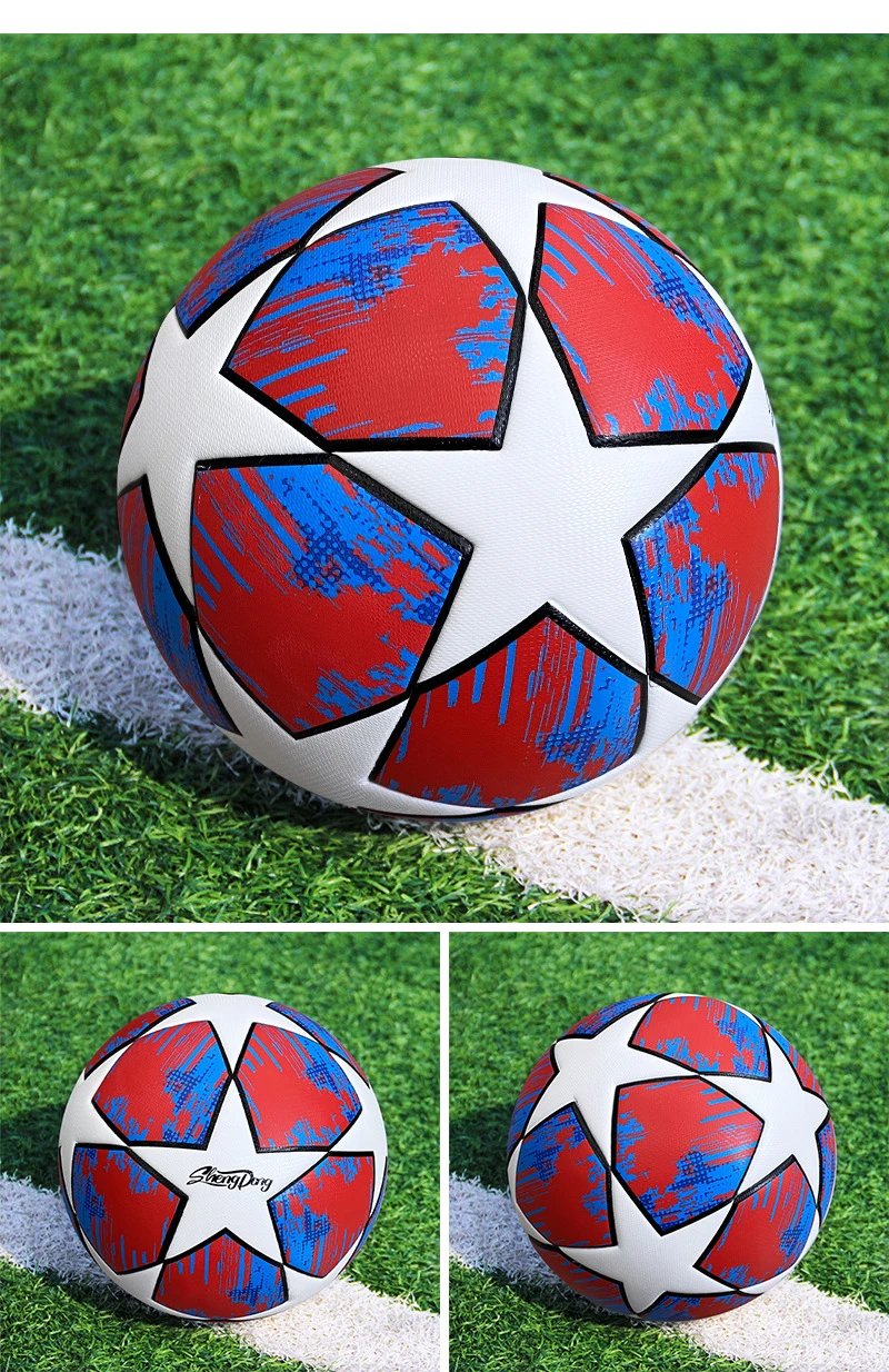 Design UEFA Champions League Star Ball Yellow Blue White Soccer Ball Activewear - 10