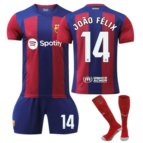 FC Barcelona Lionel Messi Home Kit 2022-23 Red Blue Jersey Set - 4