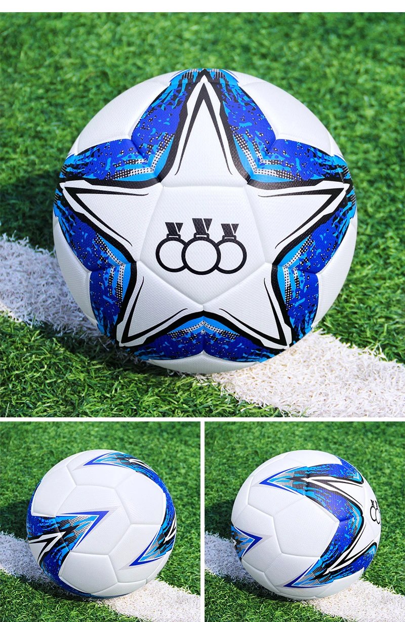 Design UEFA Champions League Star Ball Yellow Blue White Soccer Ball Activewear - 14
