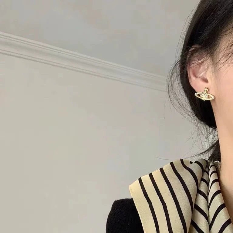 Design Iridescent Sphere Earrings with Cross Charm and Crystal Detail Jewelry - 4