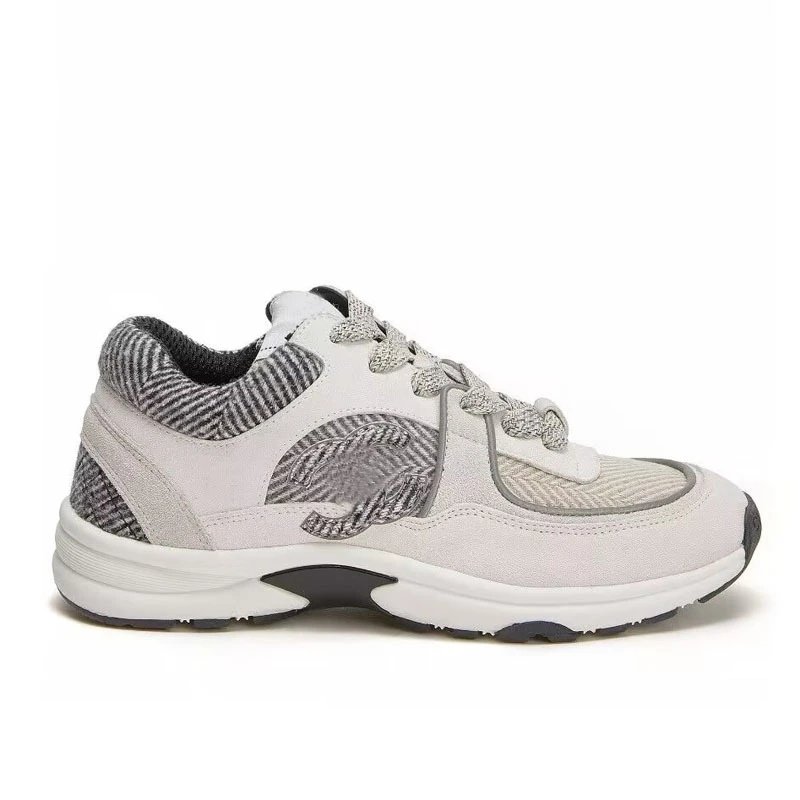 Chanel Chanel Runway Sneakers Gray Herringbone Chunky Sneakers