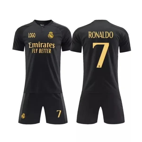 Real Madrid Cristiano Ronaldo #7 Black Away Jersey Set - 1