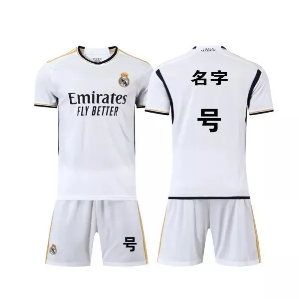Real Madrid Cristiano Ronaldo #7 White Gold Away Kit Jersey and Shorts Set - 4