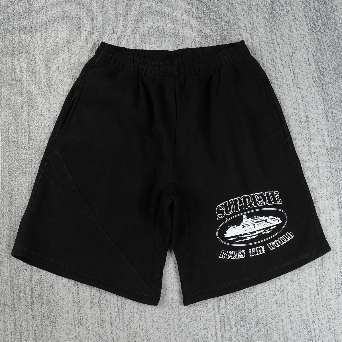 Corteiz Supreme Rules The World Sweat Shorts Black