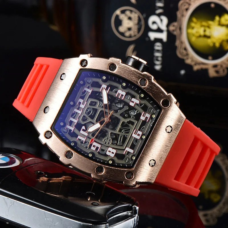 [DX155] New Men's Automatic Watch Barrel-Shaped Skeleton Business Wristwatch with Retro Style