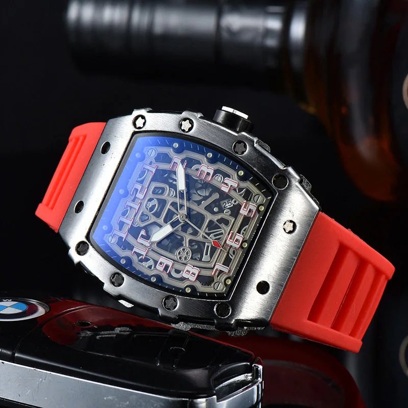 Silver with Red Strap