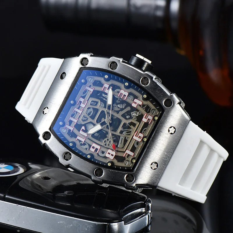 Silver with White Strap