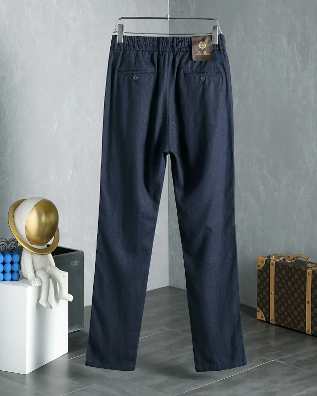 Loro Piana Trousers Elasticated Waistband with Buttoned Back Pocket product detail image 19