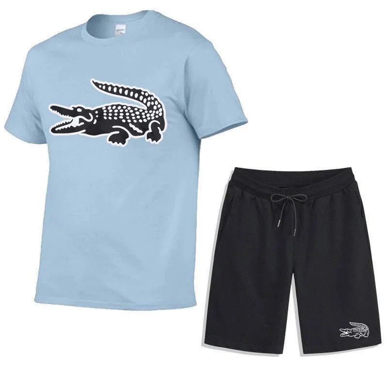 短袖套装天蓝色