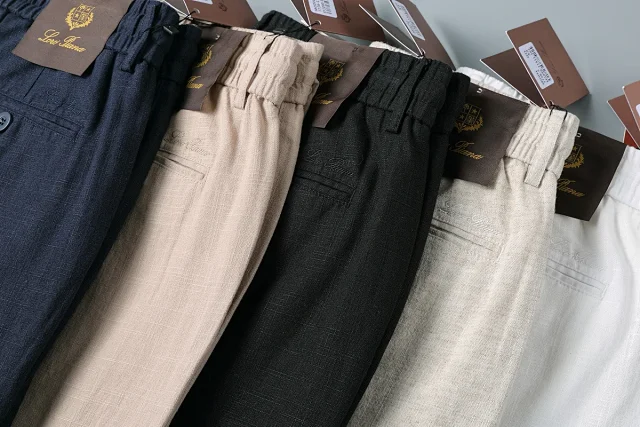 Loro Piana Trousers Elasticated Waistband with Buttoned Back Pocket product detail image 4