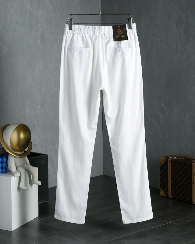 Loro Piana Trousers Elasticated Waistband with Buttoned Back Pocket product detail image 15