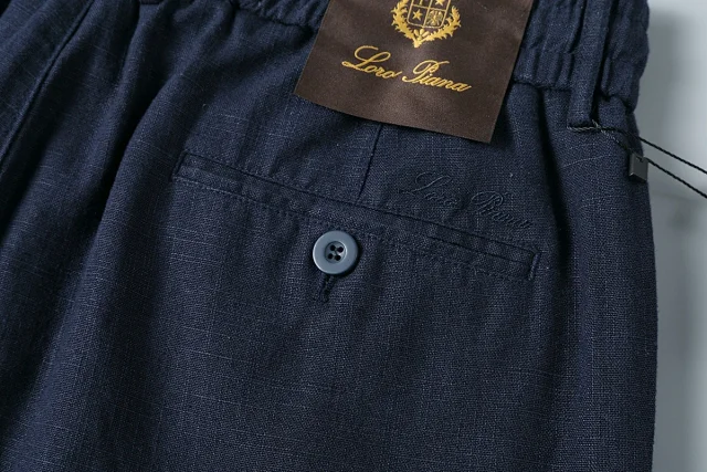 Loro Piana Trousers Elasticated Waistband with Buttoned Back Pocket product detail image 31