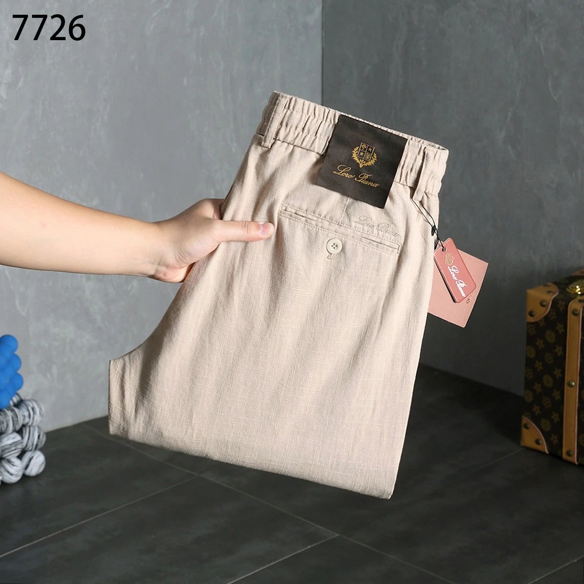 Loro Piana Trousers Elasticated Waistband with Buttoned Back Pocket image 3