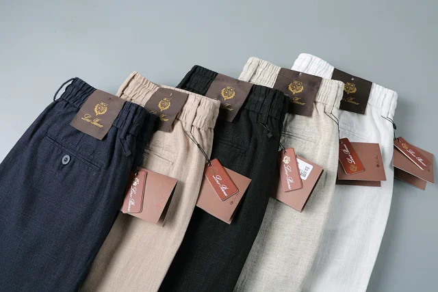 Loro Piana Trousers Elasticated Waistband with Buttoned Back Pocket product detail image 3