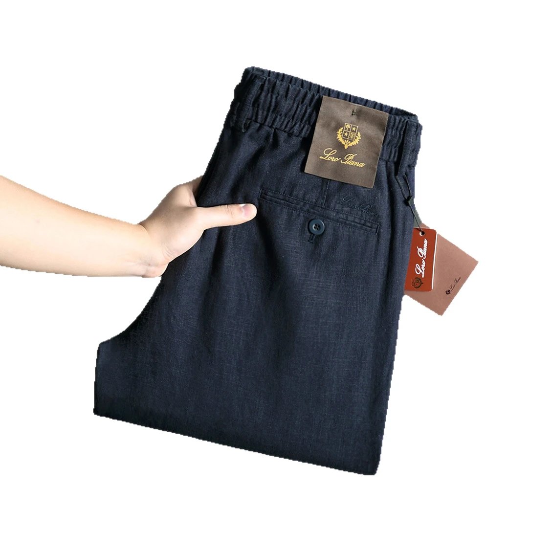 Loro Piana Trousers Elasticated Waistband with Buttoned Back Pocket image 5