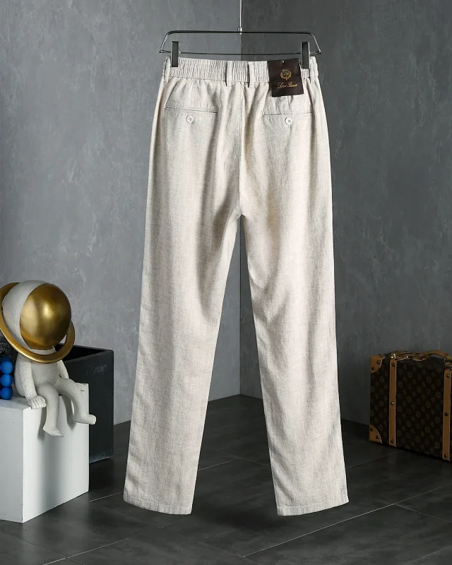 Loro Piana Trousers Elasticated Waistband with Buttoned Back Pocket product detail image 12