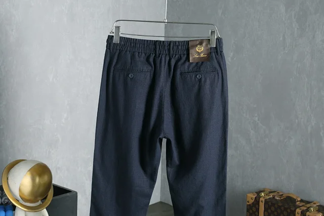 Loro Piana Trousers Elasticated Waistband with Buttoned Back Pocket product detail image 21