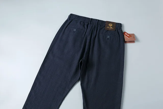 Loro Piana Trousers Elasticated Waistband with Buttoned Back Pocket product detail image 30