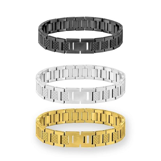 【 ABC13-9 】 New Titanium Steel Magnet Bracelet Men's Stainless Steel Watch Chain Jewelry