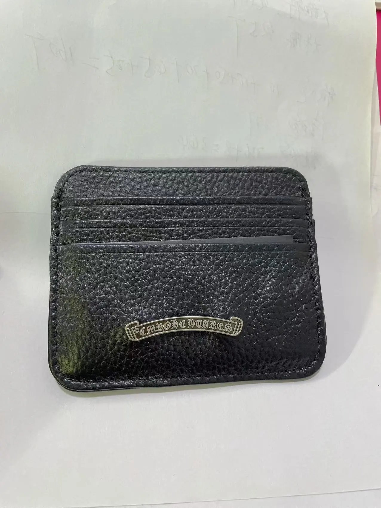Chrome Hearts Card Holder Black Pebbled Leather - 3