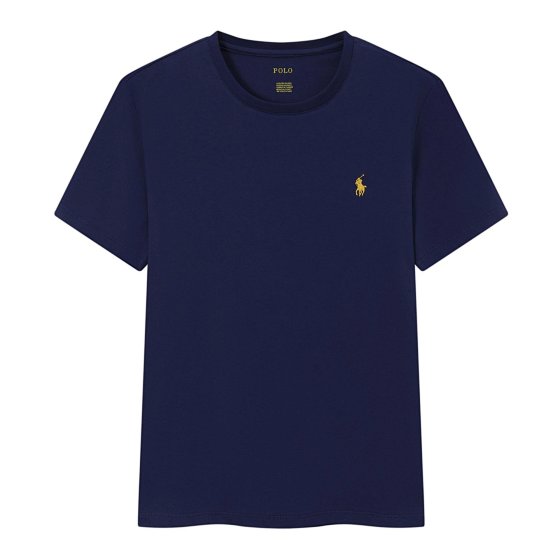 Polo Pony Logo Crewneck Pure Cotton Short Sleeve Casual Sports Solid Color Men's T-Shirt