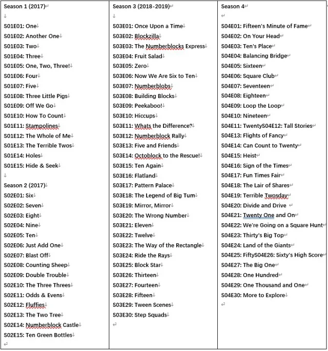 .numberblocks数字积木BBC英语动画片英文数学启蒙4季高清视频