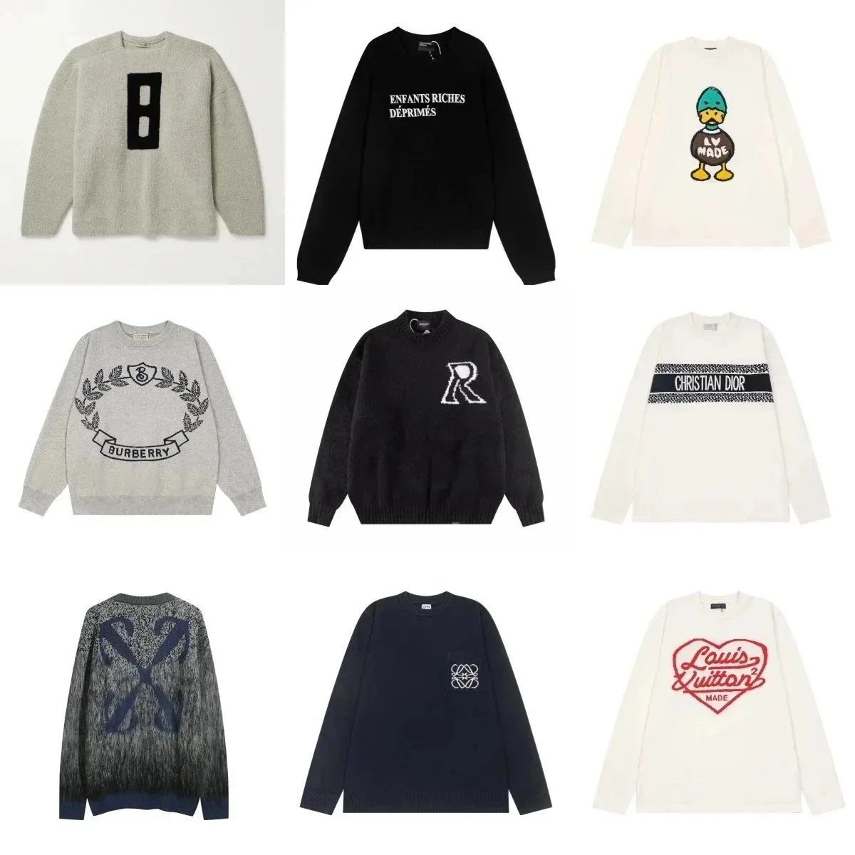 Burberry, Dior, Louis Vuitton,