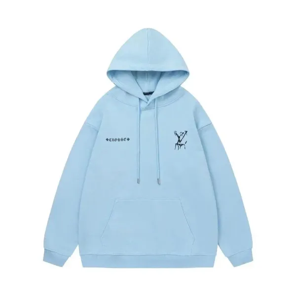 CROSSE x Louis Vuitton Inspired Hoodie Light Blue Hoodie - 1