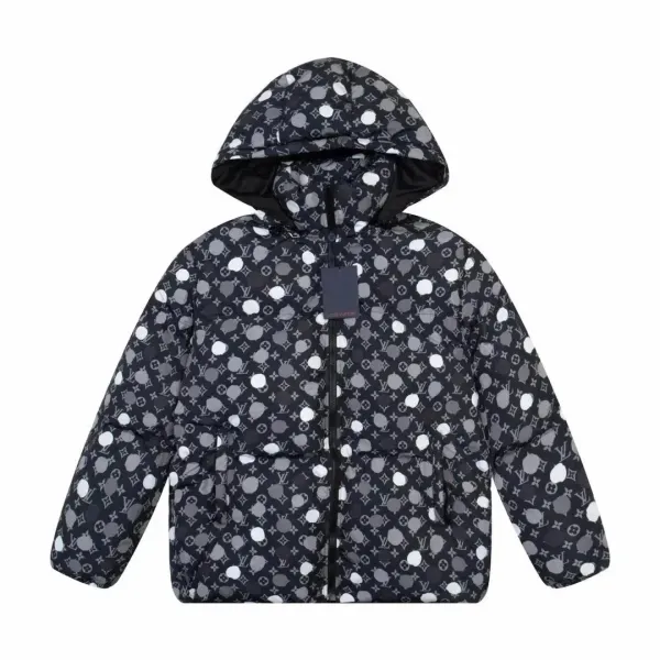 Louis Vuitton Monogram Balloon Print Down Jacket Black Multicolor - 1