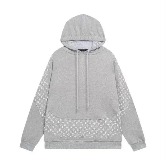 Louis Vuitton Monogram Print Hoodie Gray - 1