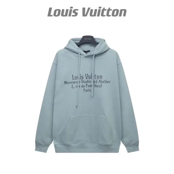 Louis Vuitton Menswear Studio Hoodie Pale Blue Hoodie - 1