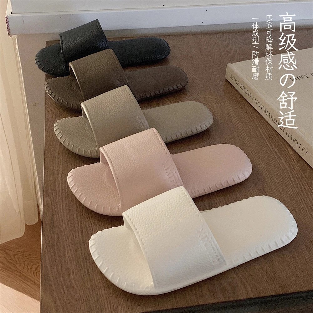 轻便软底舒适eva凉拖鞋男女夏季复古皮纹情侣一字拖鞋EVA防滑