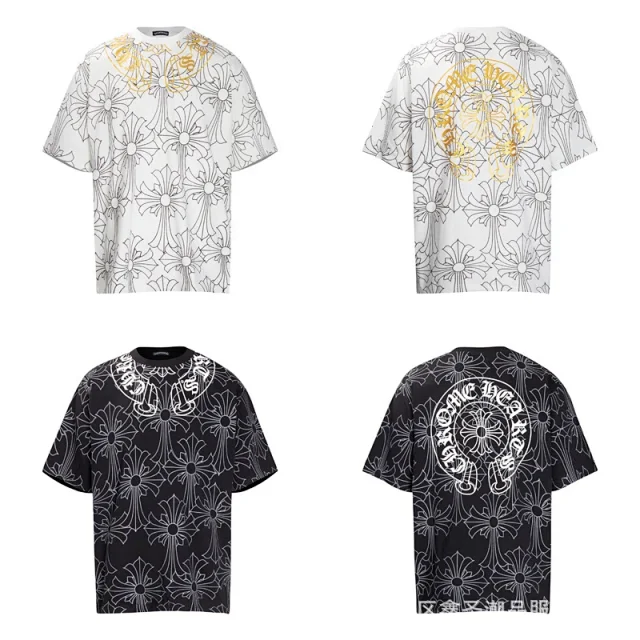 Chrome Hearts T-Shirts Short-Sleeve T-Shirt with Cross Graphic Print product detail image 32