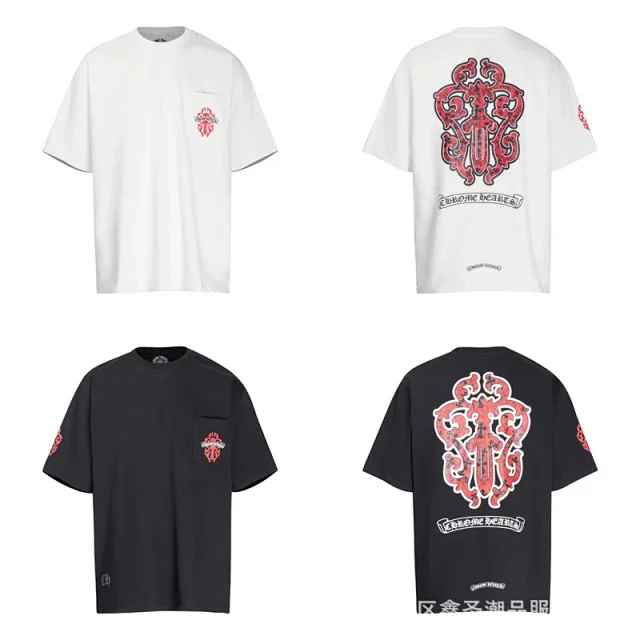 Chrome Hearts T-Shirts Short-Sleeve T-Shirt with Cross Graphic Print product detail image 36