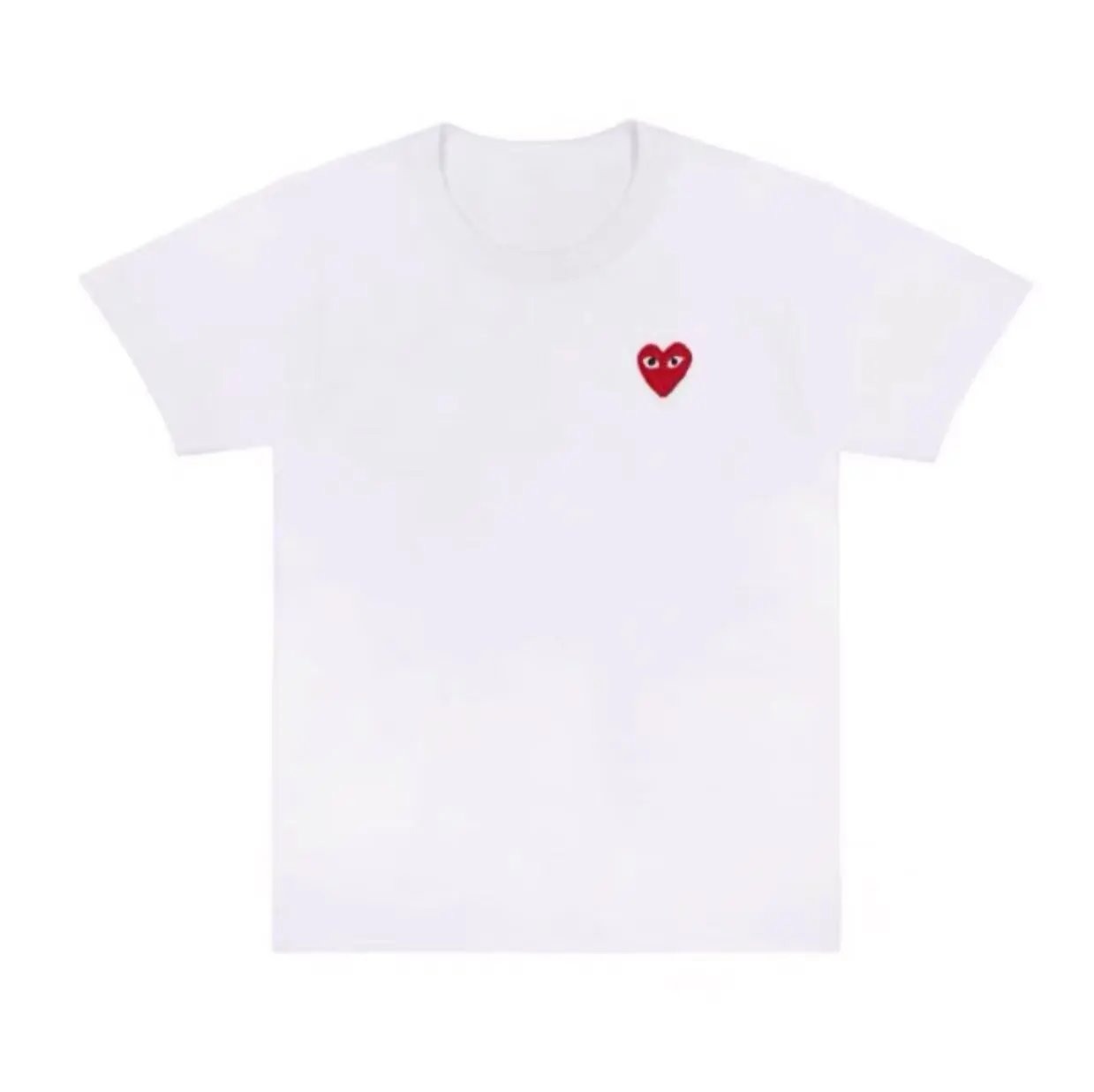 Embroidered Heart Streetwear Pure Cotton Short Sleeve Tee