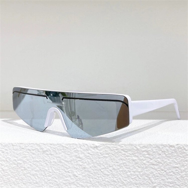 Unbranded Eyewear Shield Sunglasses — White frame mercury film