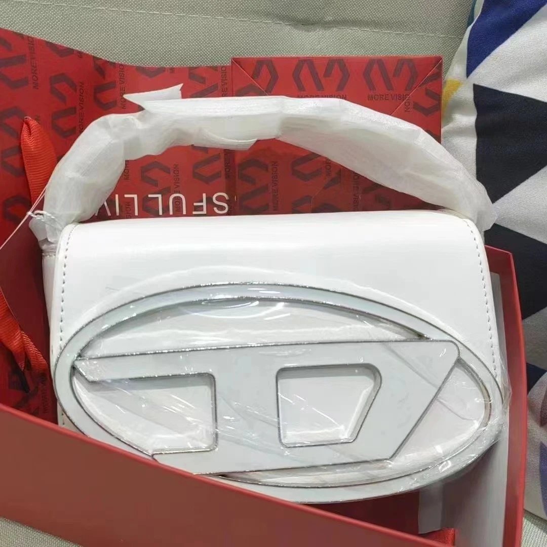 Diesel Shoulder Bags 1DR oval-logo bag — white