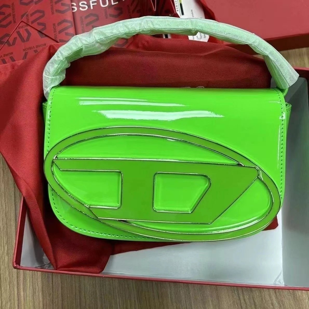 Diesel Shoulder Bags 1DR oval-logo bag — Green