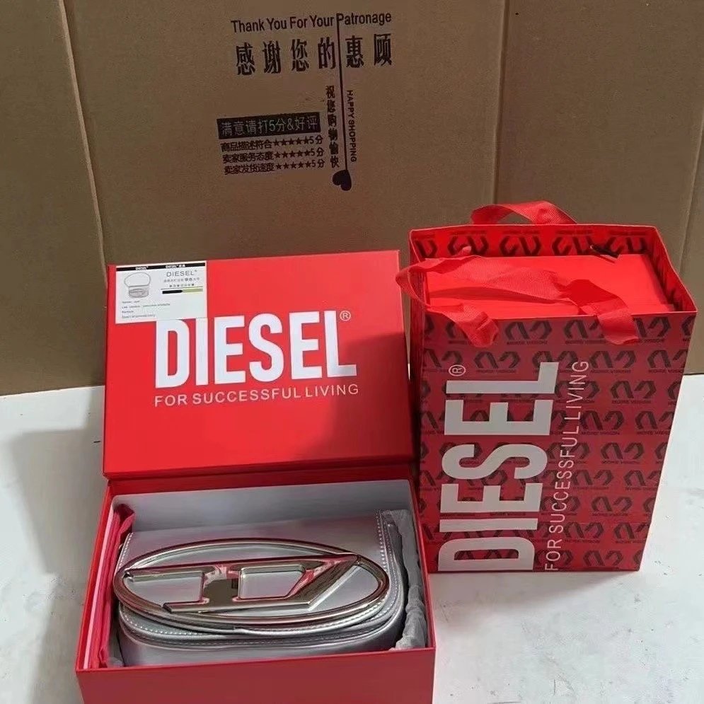 Diesel Shoulder Bags 1DR oval-logo bag — Silver