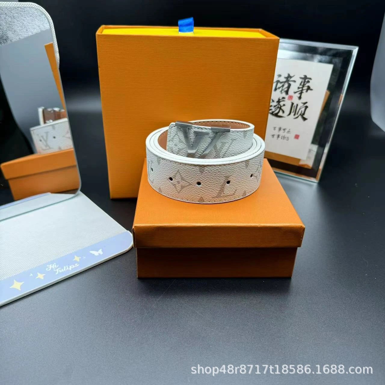 Pure white flower with silver buckle