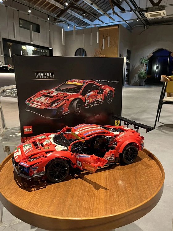 LEGO Ferrari 488, Porsche 911, BMW 1000RR Motorcycle, Mercedes AMG F1 Racing Car - Collector's Toy Building Blocks, Original Box with Logo, Children's Day Gift