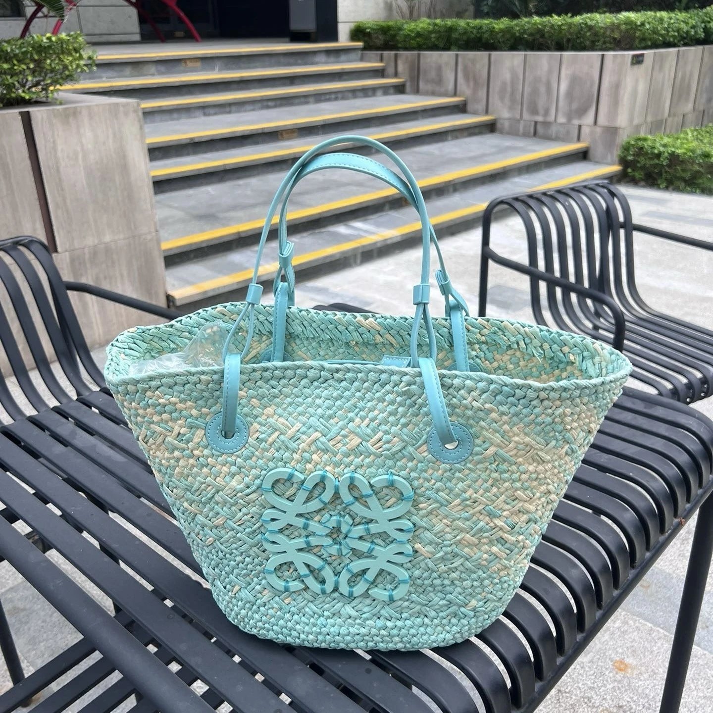 Loewe Handbags Anagram raffia basket tote image 2