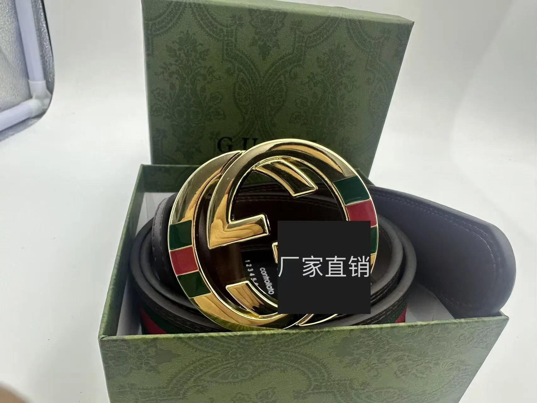 Gucci Belts GG buckle striped web belt — Curry cloth gold buckle