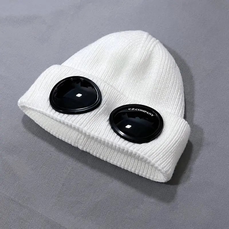 C.P. Company Goggle Beanie Khaki Knit Hat - 6