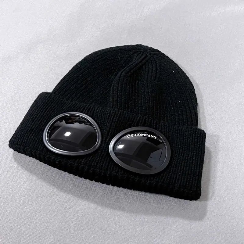C.P. Company Goggle Beanie Khaki Knit Hat - 3