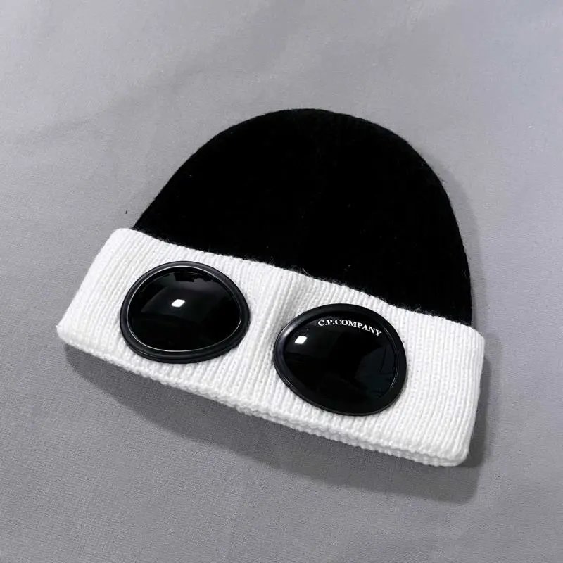 C.P. Company Goggle Beanie Khaki Knit Hat - 10