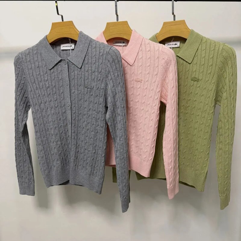 Runway Cable Knit Polo Collar Sweater0669