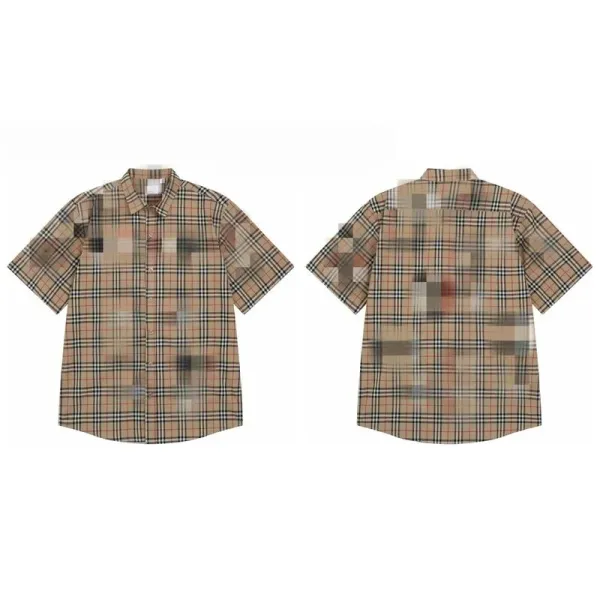 Burberry Check Print Short-Sleeve Shirt Beige Multicolor - 1