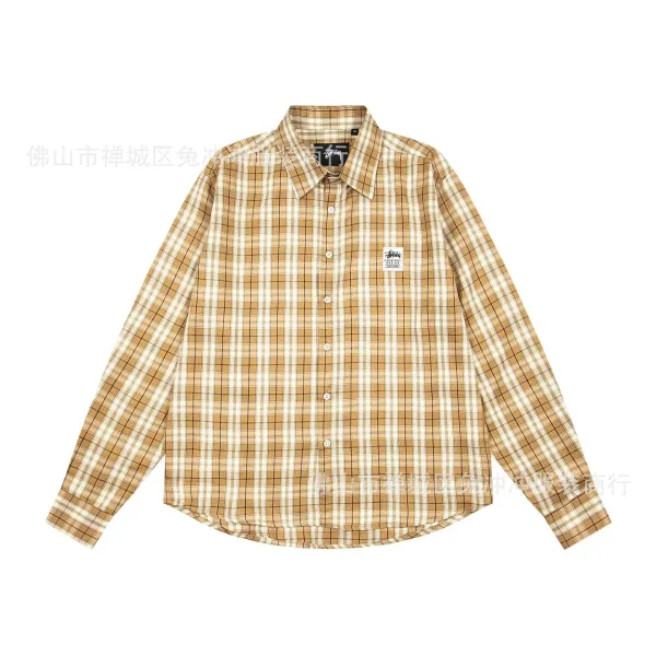 Stüssy Original Design Checkered Shirt Beige - 1